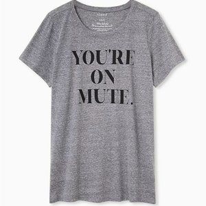 You're On Mute Graphic Crew Neck Short Sleeve Tee I Torrid Plus Size 2 (18/20)